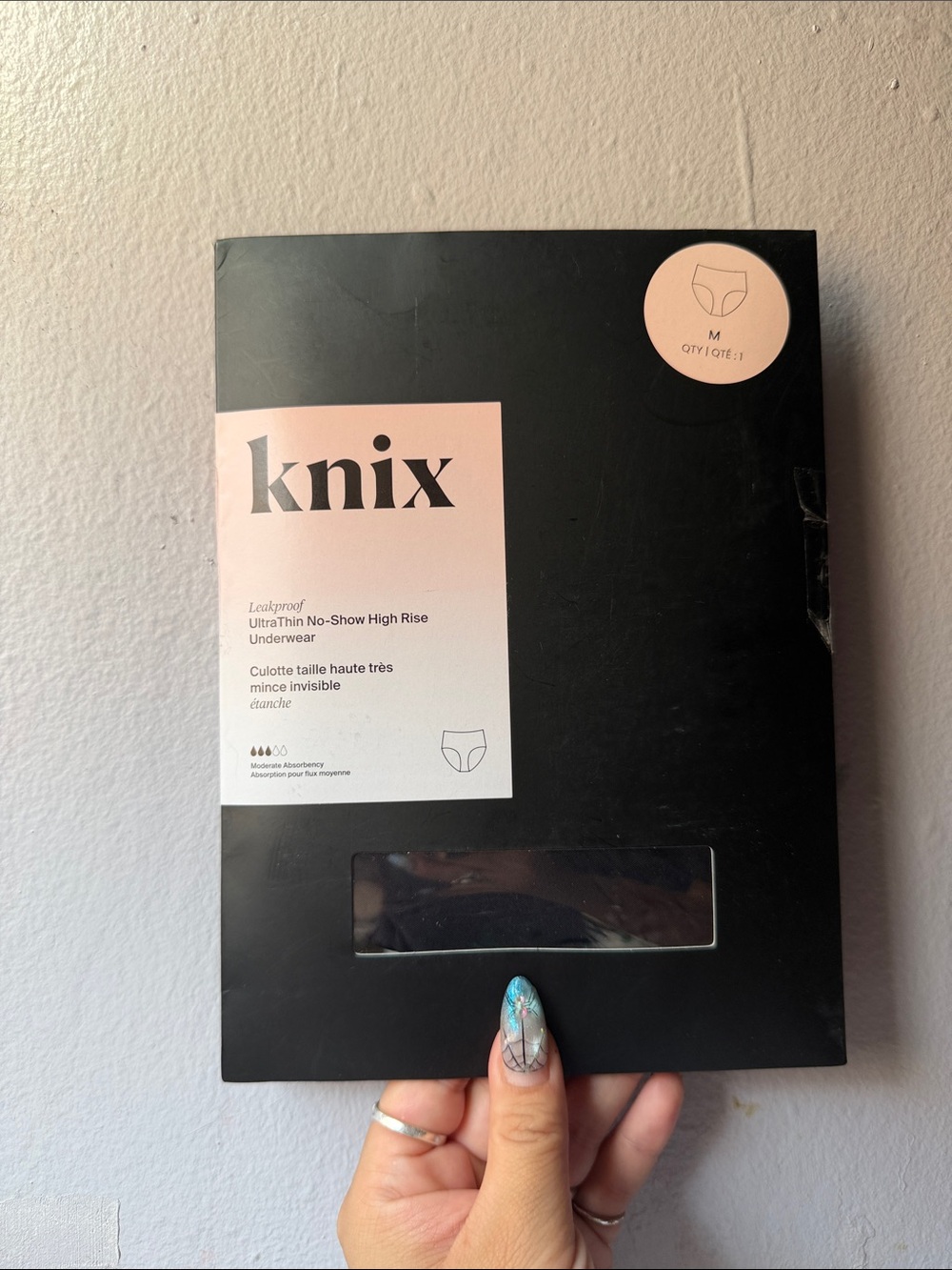 NWT knix Black Leakproof UltraThin High Rise Underwear Packaging